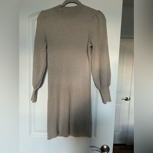 Banana Republic Taupe Ribbed Long Sleeve Knit Dress
